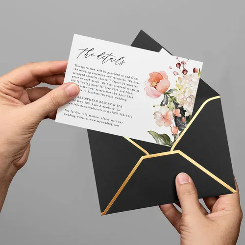 Vista 6 de Paquete de 50 sobres autoadhesivos de 4 x 6 pulgadas, sobres negros de 4 x 6 pulgadas para invitaciones con sobres autoadhesivos A6 para bodas