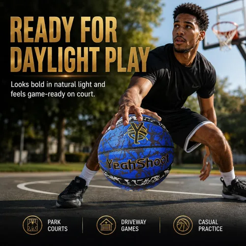 Vista 6 de Baloncesto brillante – Pelota iluminada para niños y jóvenes, holográfica reflectante y que brilla en la oscuridad, duradera y elegante para todas