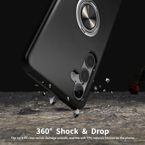 Vista 6 de Funda para Samsung Galaxy S26 con protector de pantalla de vidrio templado, híbrida 2 en 1, funda protectora delgada duradera con anillo magnético