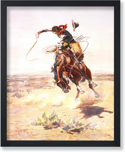 Vista 35 de Poster Master Póster vintage de The Lookout, estampado retro de vaquero, arte occidental, arte del salvaje oeste, arte de equitación, regalo