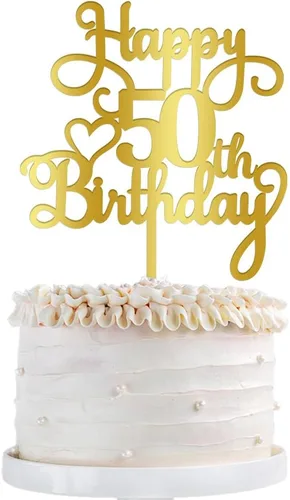 Vista 17 de Decoración de pastel de cumpleaños número 14, decoración acrílica dorada de doble cara, para decoración de pastel de feliz cumpleaños 14, decoración