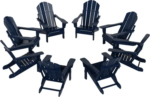 Vista 41 de WO Home Furniture Laguna Silla plegable Adirondack de polietileno de alta densidad, silla para patio para todo tipo de clima, para jardín al aire