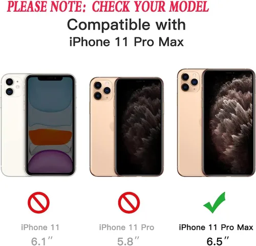 Vista 2 de YmhxcY Funda para iPhone 11 Pro Max, a prueba de golpes, a prueba de caídas, a prueba de polvo, 3 capas, duradera, funda de teléfono de protección