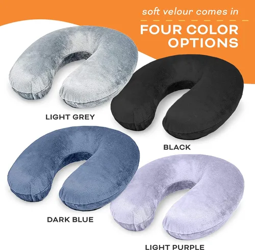 Vista 7 de Almohada de viaje para el cuello lavable, cómoda espuma viscoelástica, accesorios de viaje en avión, esenciales para el cuello plano, almohada