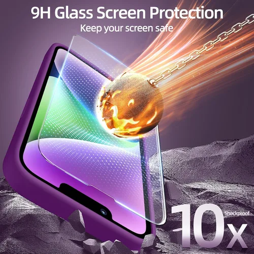 Vista 7 de Dssairo Funda magnética para iPhone 14, con 2 protectores de pantalla, silicona líquida mejorada, protección de cámara mejorada, protección