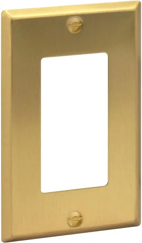 Vista 52 de Rio Salto Placa de pared de metal dorado en latón Placa de salida en blanco Cubierta para tomas de corriente no utilizadas Interruptor de pared de 1
