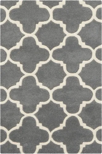 Vista 52 de SAFAVIEH Chatham Collection - Alfombra decorativa de 2 x 3 pies, color negro y marfil, lana cuadriculada enrejada hecha a mano, ideal para zonas