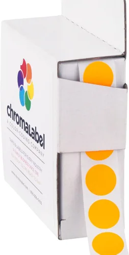 Vista 21 de ChromaLabel Kit de puntos verdes y rojos con código de color permanente de 1/2 pulgada, 2 cajas, 1000/caja