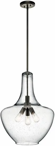 Vista 10 de Kichler Everly - Lámpara colgante de 11.25 pulgadas con 1 luz, diseño de vidrio fantasía transparente en níquel cepillado