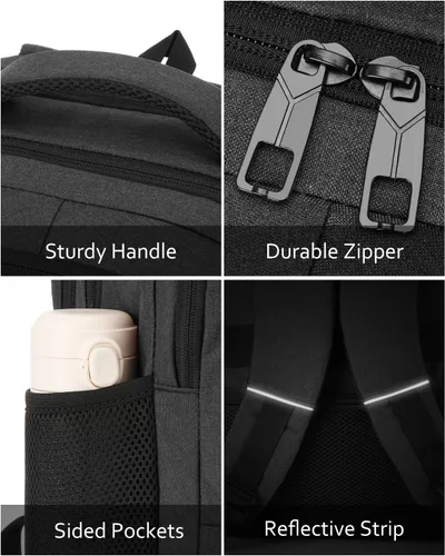 Vista 4 de kadilong Mochila para laptop para hombre, mochila escolar para adolescentes, niños, viajes de negocios, bolsa antirrobo con puerto de carga USB