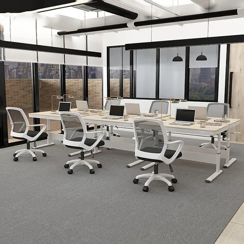 Vista 7 de Escritorio para computadora de estudio, mesa de elevación de pie para oficina, escritorio de computadora de altura ajustable, estación de trabajo