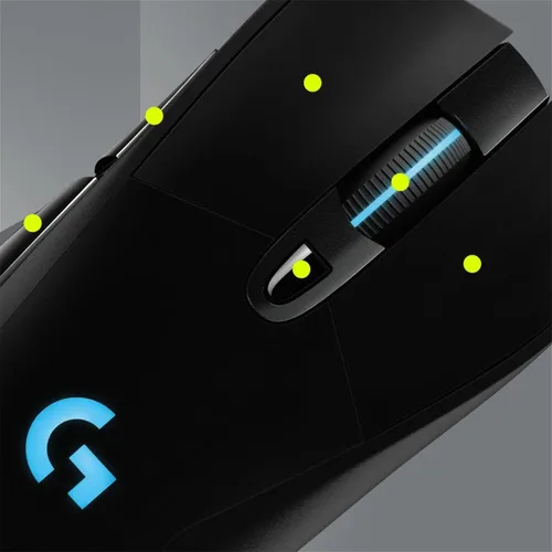 Vista 5 de Ratón inalámbrico Logitech G703 Lightspeed con sensor Hero 16K compatible con PowerPlay Lightsync RGB ligero 95G10G opcional 100-16 000 DPI puños