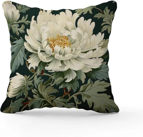 Vista 2 de Funda de almohada Honshu in Robins Egg Chinoiserie Floral - Fundas de cojín asiáticas clásicas cuadradas para sofá, dormitorio, cama, silla, sofá