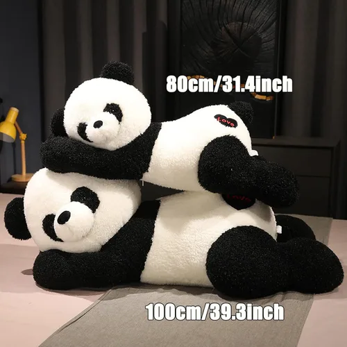 Vista 6 de Somao Juguete de peluche de oso panda gigante, lindo panda grande, almohada suave para abrazar para niños, novia, cojín para dormir, regalo