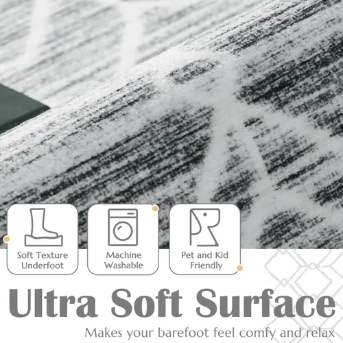 Vista 59 de jinchan Alfombra marroquí de pasillo 2x6 - Alfombra de pasillo lavable a máquina para cocina, alfombra moderna geométrica suave de pelo bajo