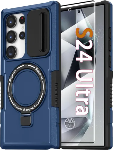 Vista 132 de Funda magnética para Samsung Galaxy Note 20 Ultra con soporte de anillo [con protector de pantalla] [Compatible con carga inalámbrica MagSafe] Funda