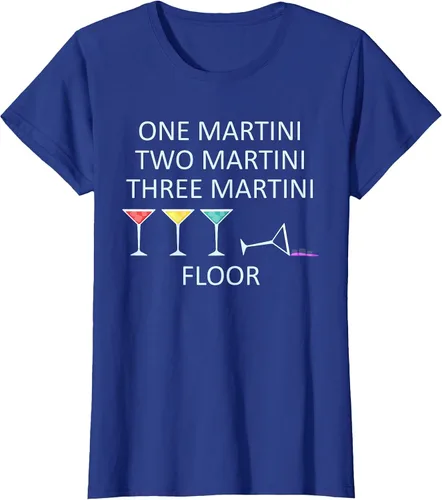 Vista 44 de Funny Bartender One Two Three Martini Floor Cocktail T-Shirt Asphalt Grey