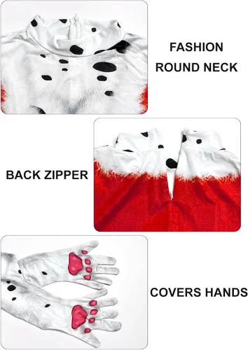 Vista 141 de Disfraz de animal para hombre con estampado de cola grande, overol peludo de elastano para cosplay, fiesta de Halloween