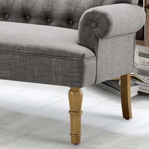 Vista 6 de Rosevera Drennan Sofá de dos plazas para sala de estar, sofá en una caja, sofá para sala, muebles de dos plazas, sofás largos, sofá, gris textil