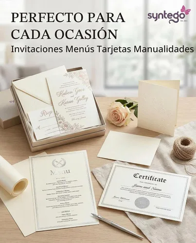 Vista 7 de Syntego Papel perlado dorado hielo A4 120gsm doble cara, 10 hojas, origami