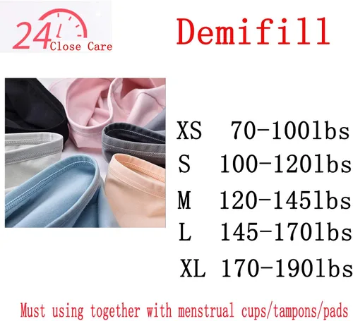 Vista 5 de Demifill Adolescente Niñas Periodo Ropa Interior Algodón Suave Mujeres Bragas Para Adolescentes Escritos