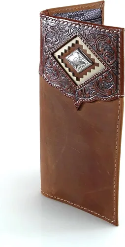 Vista 6 de ARIAT Billetera de Rodeo Diamond Concho para hombre, marrón, talla única