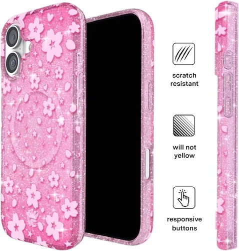 Vista 1030 de VELVET CAVIAR Funda para iPhone 15, compatible con MagSafe, probada contra caídas de 10 pies, fundas protectoras de diseño, leopardo color rosa