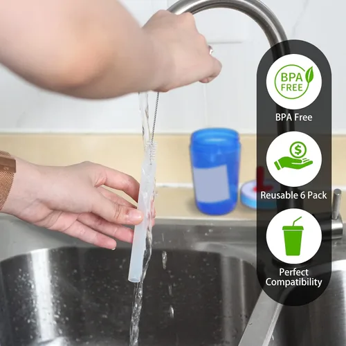 Vista 5 de Pajitas de repuesto y válvula de mordida compatible con botella de agua Zak Designs Kelso de 15 onzas (paquete de 4)