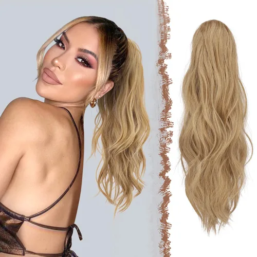 Vista 8 de FESHFEN Extensiones de Cola de Caballo, Pieza de Cabello de Cola de Caballo Larga con Pinza de Garra, Pieza de Cabello Sintético de Colas de Caballo