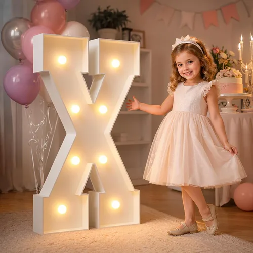 Vista 84 de imprsv Letras iluminadas grandes de 3 pies, letras iluminadas de marquesina para fiesta de cumpleaños (3 pies, letra y )
