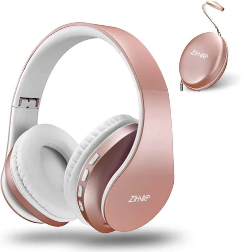 Vista 10 de ZIHNIC Auriculares Bluetooth sobre la oreja, auriculares estéreo inalámbricos y con cable plegables micro SD/TF, FM para teléfono celular, PC