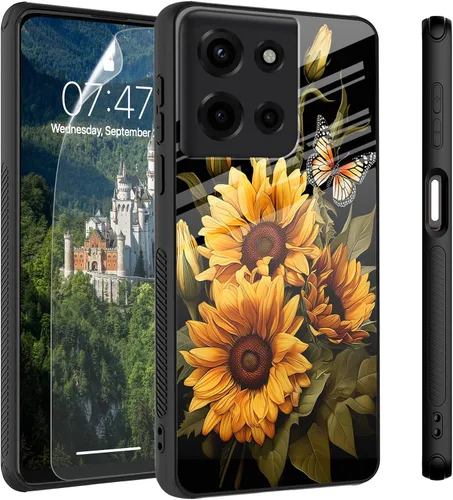 Vista 59 de Funda para Motorola Moto Edge 2022, cubierta trasera de vidrio templado con protector de pantalla, funda protectora a prueba de golpes para Motorola