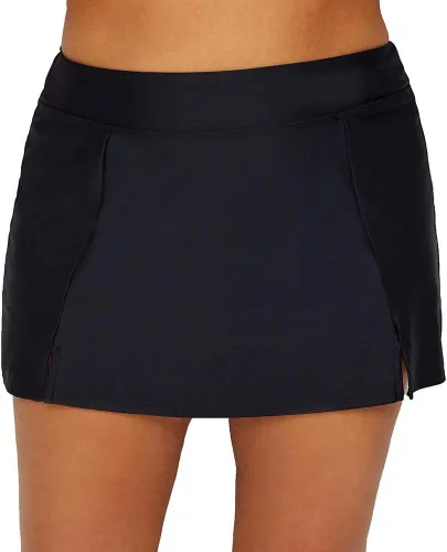 Vista 4 de Maxine Of Hollywood Women's Plus-Size Side Slit Swim Skirt Swimsuit