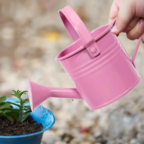 Vista 7 de Paquete de 5 regaderas pequeñas de metal para niños, mini maceta de agua para plantas para jardinería en interiores y exteriores, bonitos juguetes