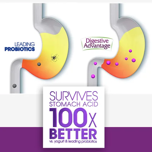 Vista 2 de Cápsula probiótica diaria - Digestive Advantage 80 cápsulas y cápsula de lactasa de defensa de lactosa (96 cápsulas)