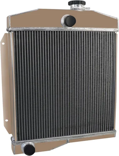 Vista 3 de Radiador de aluminio de 3 filas para Jeep Willys 1955-1958 Flathead L4 3.7L V6 V8