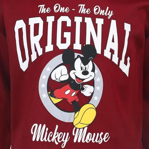 Vista 4 de Disney Mickey Mouse - Conjunto de sudadera y pantalón de 2 piezas para niños pequeños y grandes, color rojo