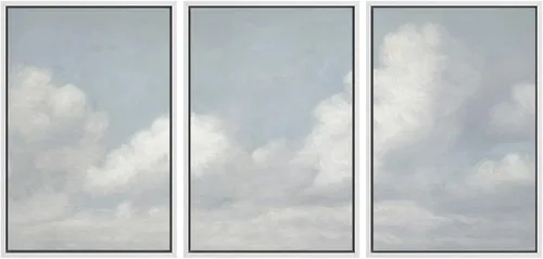 Vista 65 de SIGNWIN Lienzo enmarcado para pared, juego de arte dramático de cielo tormentoso, ilustraciones de paisaje nuboso Moody, arte moderno decorativo