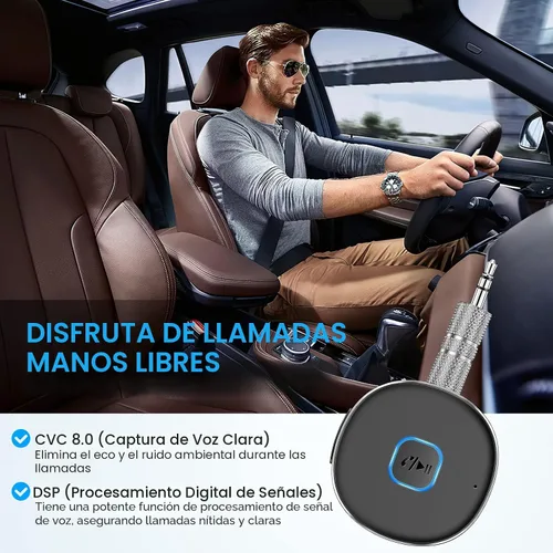 Vista 5 de LAICOMEIN - Receptor Bluetooth, adaptador auxiliar portátil para automóvil de 0.138 in, receptor de audio inalámbrico Bluetooth