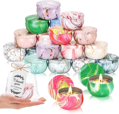Vista 10 de Paquete de 24 velas perfumadas de regalo, regalos de novia para invitados de inauguración de la casa, regalos de fiesta de cumpleaños para adultos