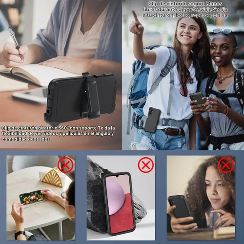 Vista 4 de Funda para Samsung Galaxy A14 5G, A14 5G resistente, [protección de grado militar] [a prueba de golpes] [a prueba de caídas] [a prueba de polvo]
