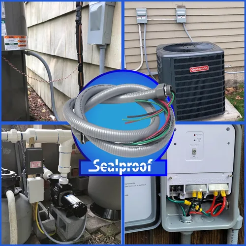 Vista 7 de Sealproof Conjunto de Látigo de Alimentación, Conducto Eléctrico Flexible Hermético a Líquidos No Metálico de 1/2 Pulgada x 6 Pies y Cable
