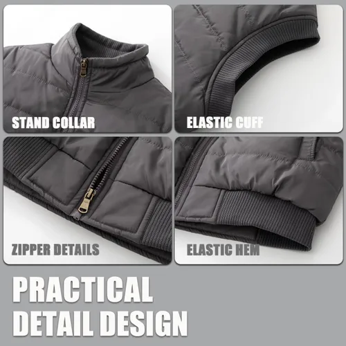Vista 52 de Msmsse Chalecos de invierno para hombre, con forro polar, acolchado, casual, sin mangas