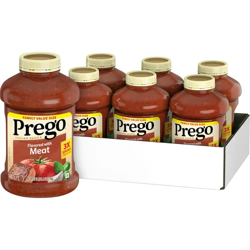Vista 34 de Prego Tomate grueso con salsa de pasta de ajo y cebolla, tarro de 24 onzas