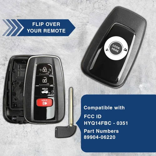 Vista 5 de 2 fundas para llavero remoto 4btn para Toyota Camry (HYQ14FBC)