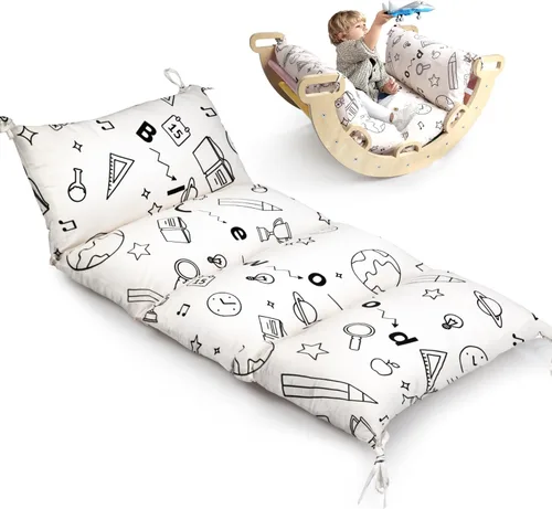 Vista 11 de BlueWood Cojín para arco de escalada, almohada suave y antideslizante de filosofía Montessori para niños, cojín Pikler para leer, jugar