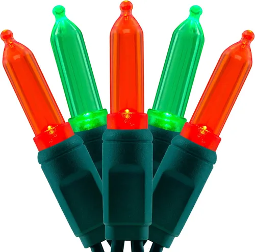 Vista 6 de YULETIME 100 luces naranjas de Navidad, 33 pies de una sola pieza impermeable LED