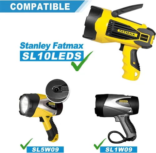 Vista 3 de Adaptador de CA compatible con Stanley Fatmax SL10LEDS 10 vatios Li-ION LED foco recargable, SL1M09 SL5W09 HID0109 FL5W10 FL3WBD linterna recargable