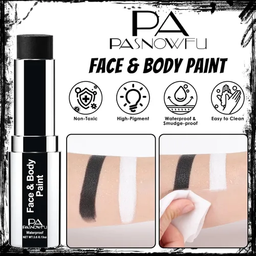 Vista 4 de Barra de pintura blanca para el cuerpo de la cara, pintura Blanco
