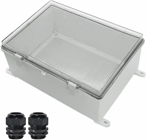 Vista 17 de Zulkit Caja de conexiones plástico ABS a prueba de polvo impermeable IP65 cajas eléctricas universales con carcasa de bisagra para exteriores